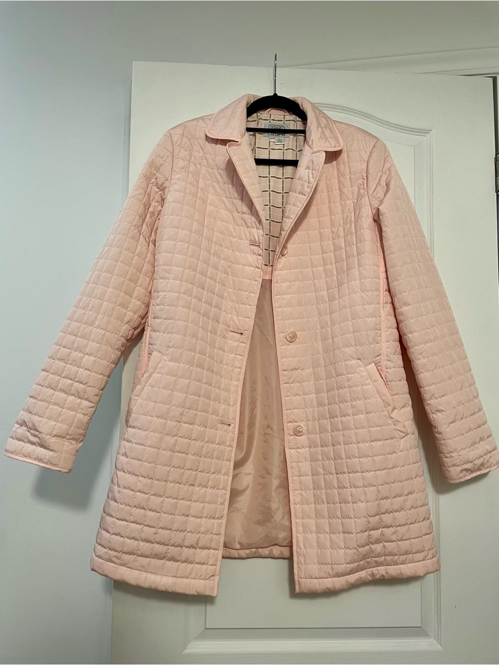 Laura Women's Light Pink Quilted Puffer Coat - Size Medium